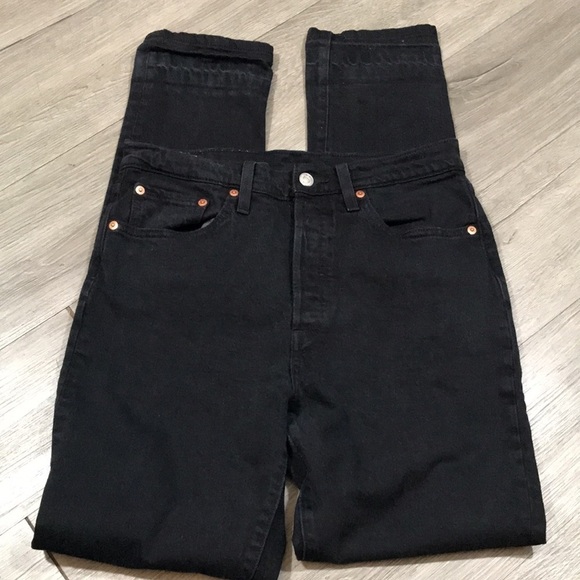 Levi’s Premium Quality Clothing 501s Black Button Fly Straight Leg Jeans - Picture 6 of 13